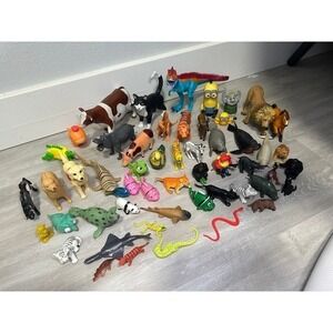 Animal Figures Lot Pieces Plastic Farm Zoo Dinosaurs Toys For Kids